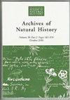 Archives Of Natural History封面